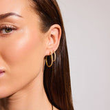 Ovale Classic Krystal Creoler 18K Guldbelagt Stor