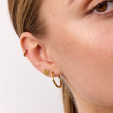 Hamret Stud Øreringe 18K Guldbelagt Heart