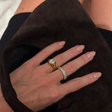 Oval Organic Krystal Ring 18K Guldbelagt