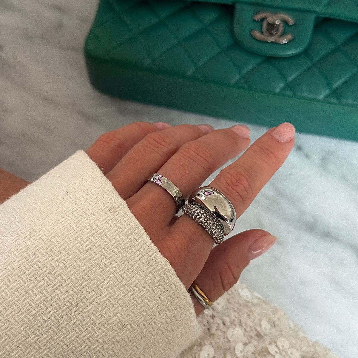 Dome Ring Sølvfarvet