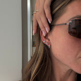 Sparkle Krystal Stud Øreringe Sølvfarvet