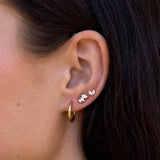 Trinity Krystal Stud Øreringe 18K Guldbelagt