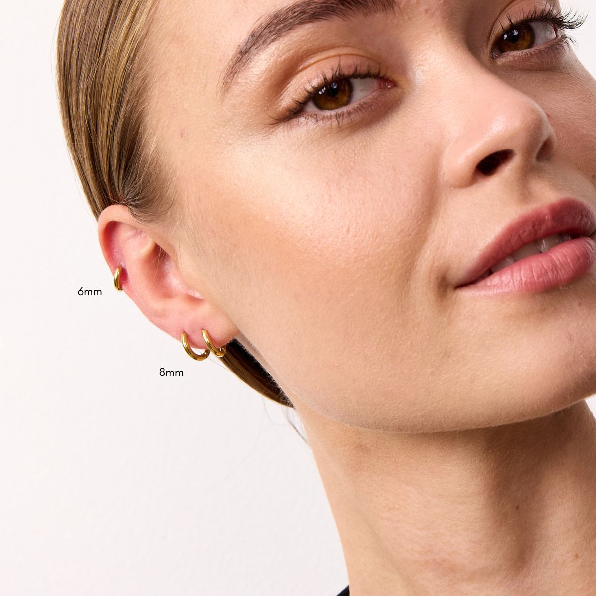 Classic Creoler 18K Guldbelagt Helix 8mm med 6mm