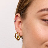 Classic Creoler Sølvfarvet Helix 6mm med Sun Kiss Creoler