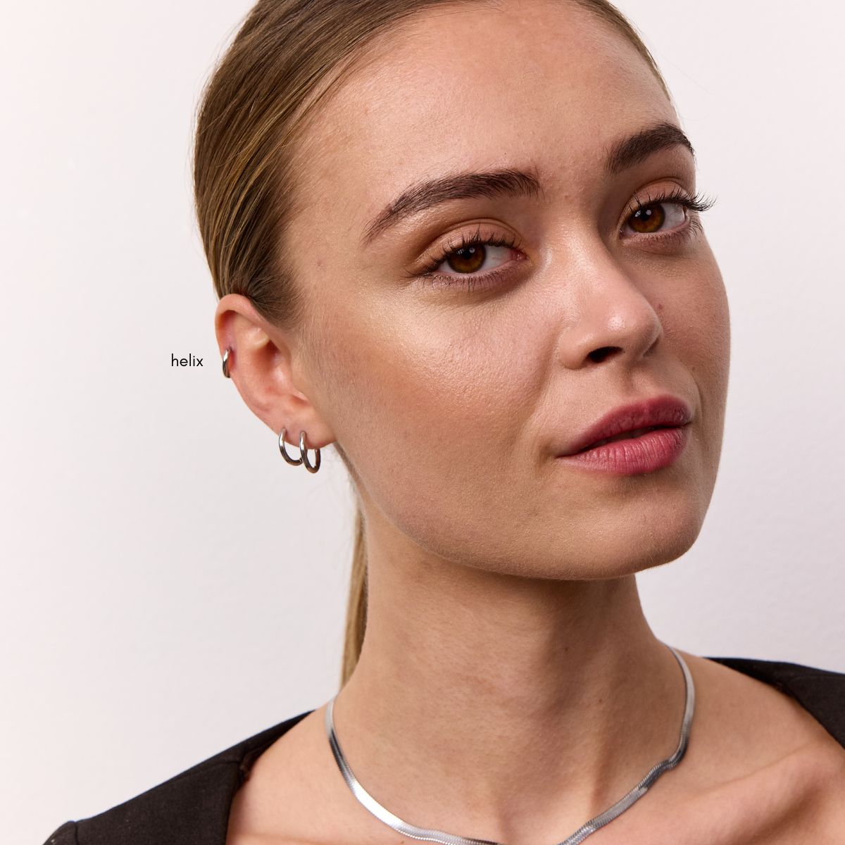 Classic Creoler Sølvfarvet Helix 8mm