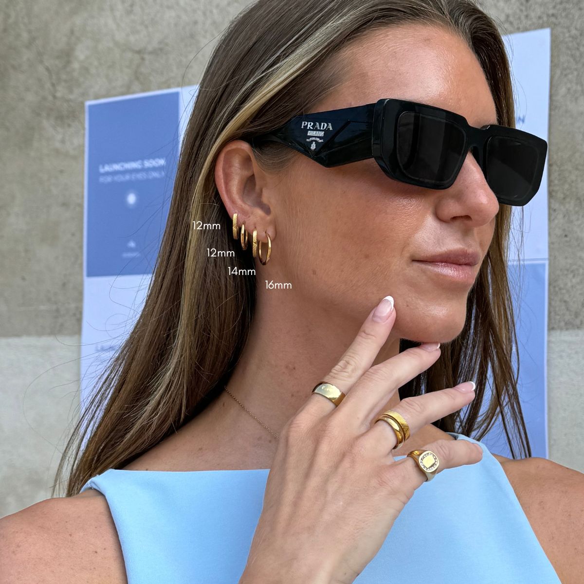 Sun Kiss Creoler 18K Guldbelagt 12mm Camilla Krøyer Jewellery