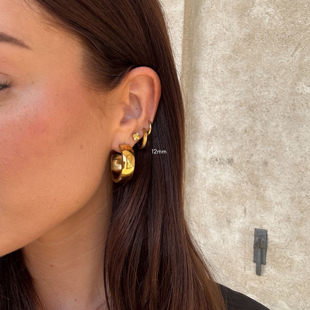 Sun Kiss Creoler 18K Guldbelagt 12mm Camilla Krøyer Jewellery
