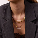 Flad Slangekæde 18K Guldbelagt 4mm Camilla Kroeyer Jewellery 03