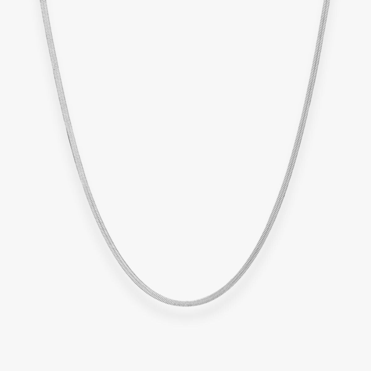 Flad Slangekaede Soelvfarvet 2mm Camilla Kroeyer Jewellery