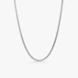 Flad Slangekaede Soelvfarvet 4mm Camilla Kroeyer Jewellery