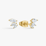 Trinity Krystal Stud Øreringe 18K Guldbelagt