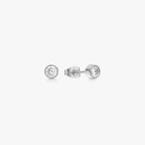 Classic Krystal Stud Øreringe Sølvfarvet 3mm