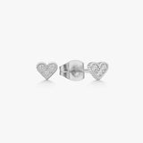 Heart Krystal Stud Øreringe Sølvfarvet