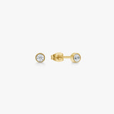 Classic Krystal Stud Øreringe 18K Guldbelagt 2mm