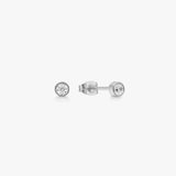Classic Krystal Stud Øreringe Sølvfarvet 2mm