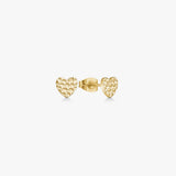 Hamret Stud Øreringe 18K Guldbelagt Heart