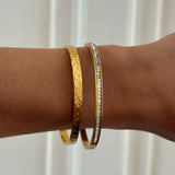 Hamret Bangle 18K Guldbelagt 5mm