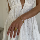 Scoria Wave Ring 18K Guldbelagt Stor