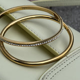 Krystal Bangle 18K Guldbelagt 4mm