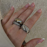 Twist Dome Ring Sølvfarvet