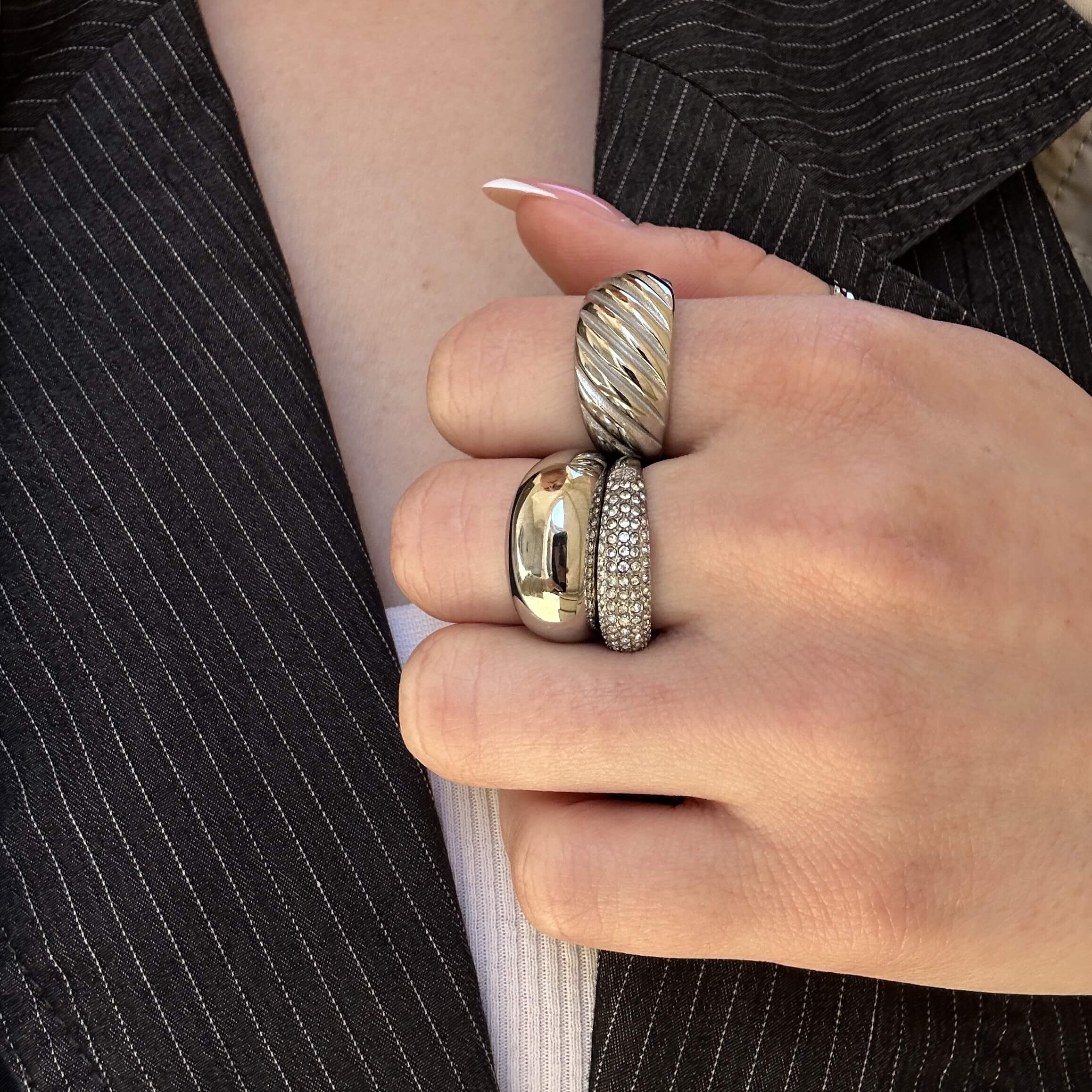 Dome Ring Sølvfarvet