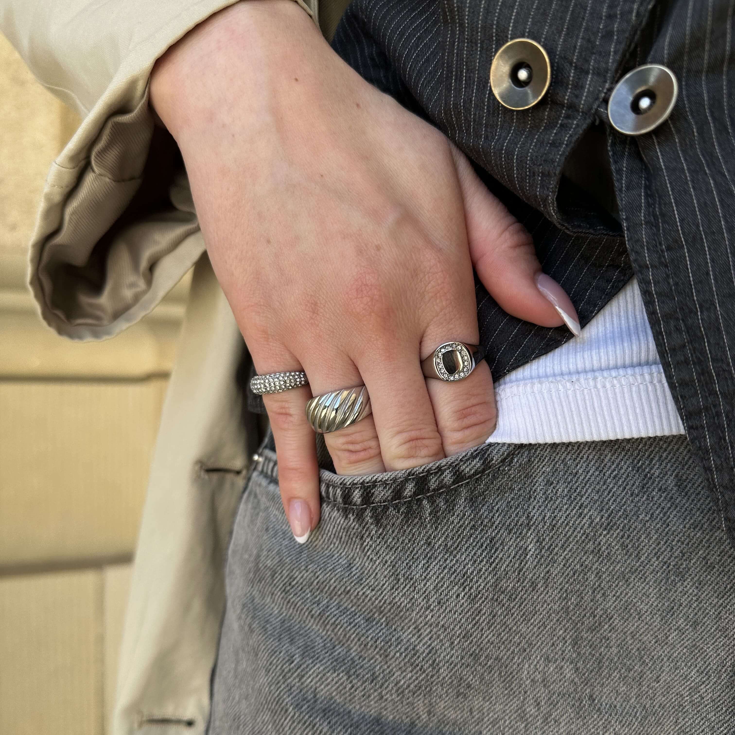 Twist Dome Ring Sølvfarvet