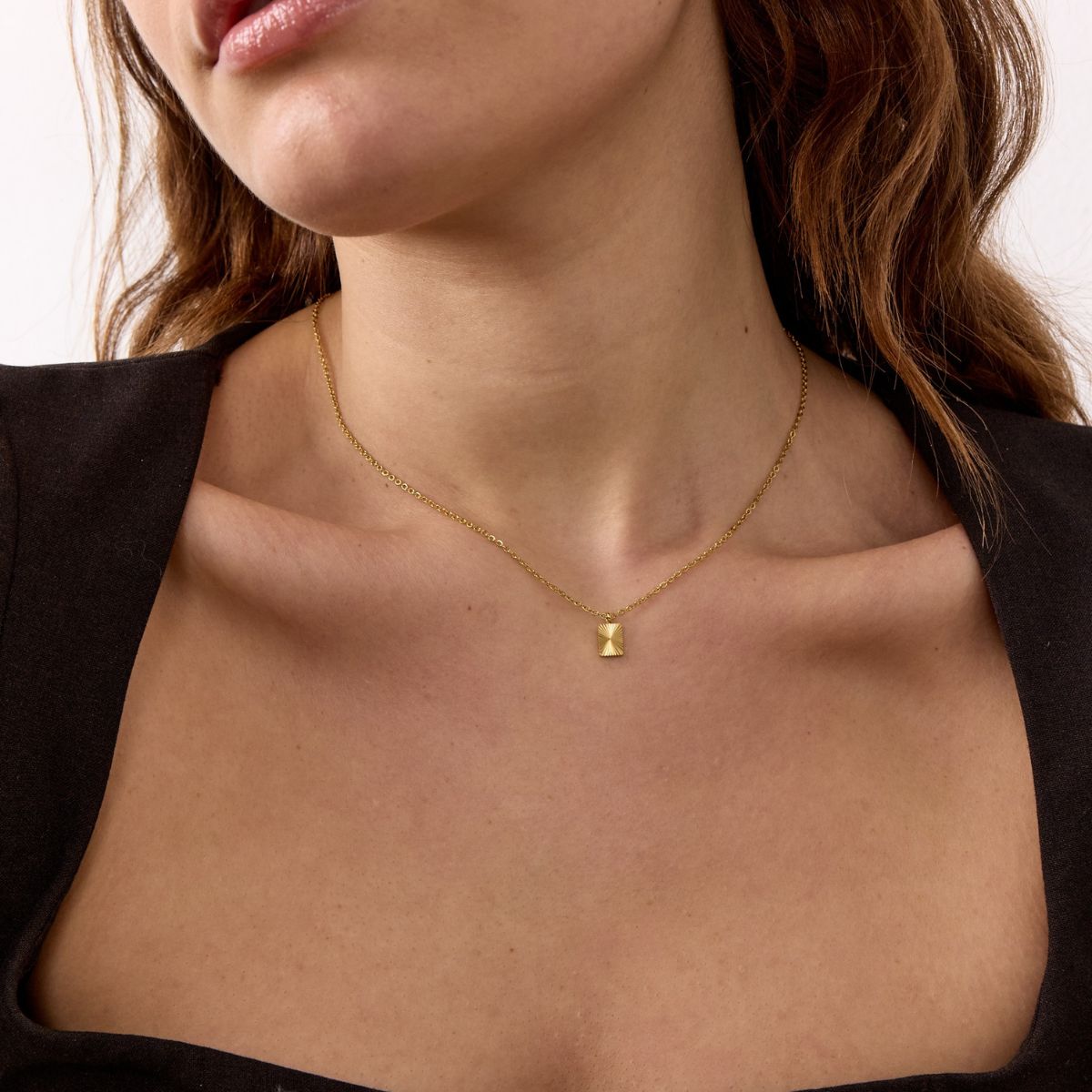 Sun Kiss Halskæde 18K Guldbelagt Firkantet Mini Camilla Krøyer Jewellery
