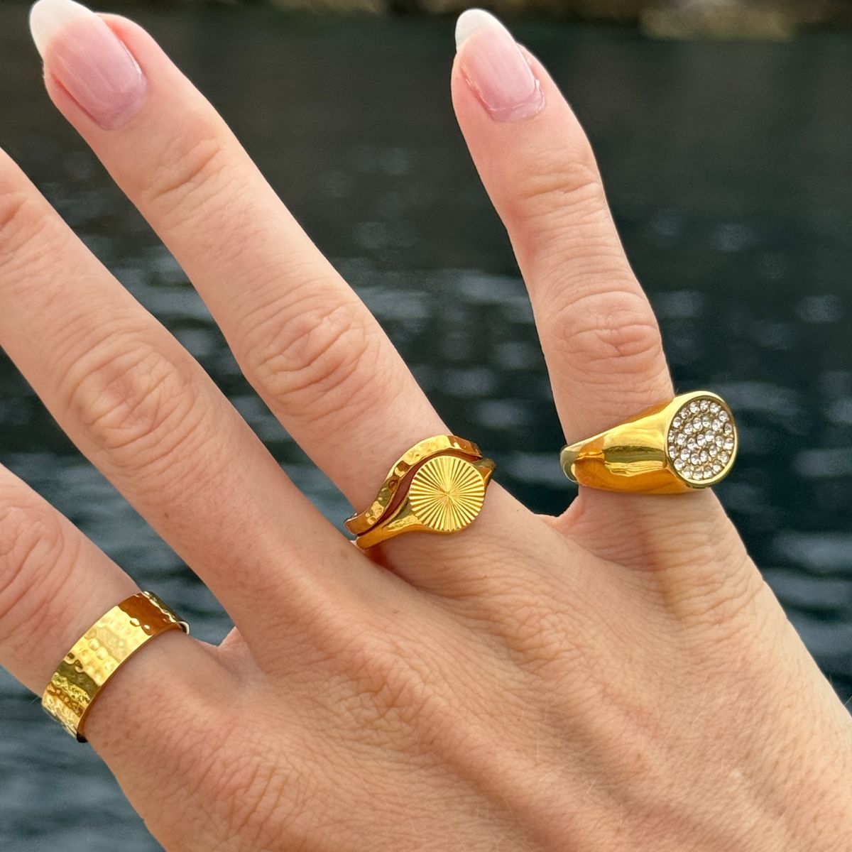 Sun Kiss Rund Ring 18K Guldbelagt Camilla Krøyer Jewellery