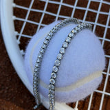 Tennis Luxe Armbånd Sølvfarvet 4mm