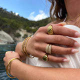 Classic Dome Pavé Krystal Ring 18K Guldbelagt