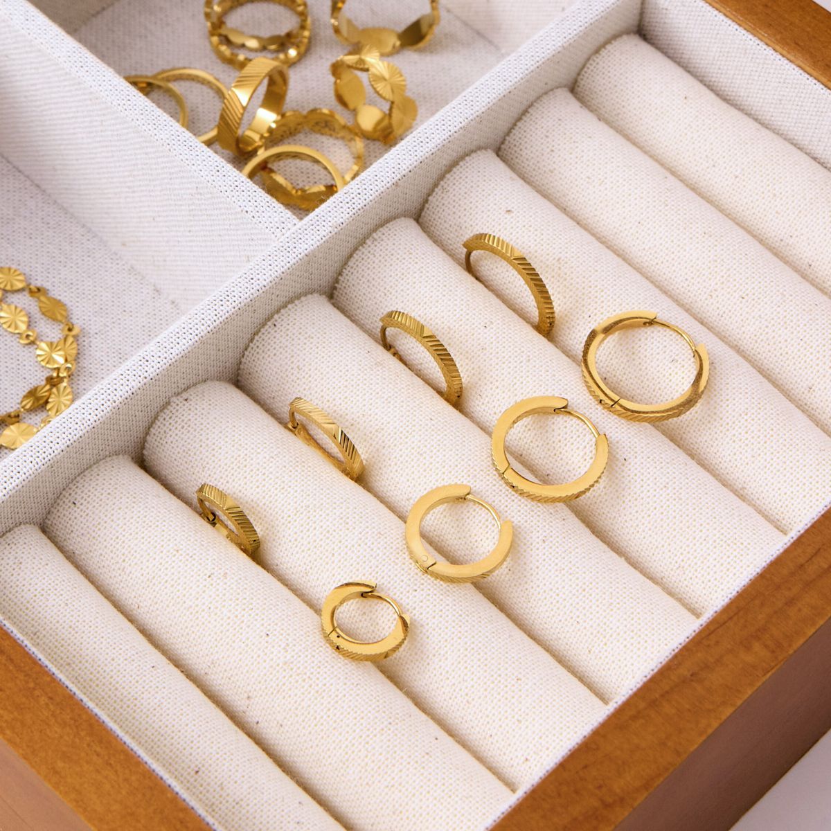 Sun Kiss Creoler 18K Guldbelagt 16mm