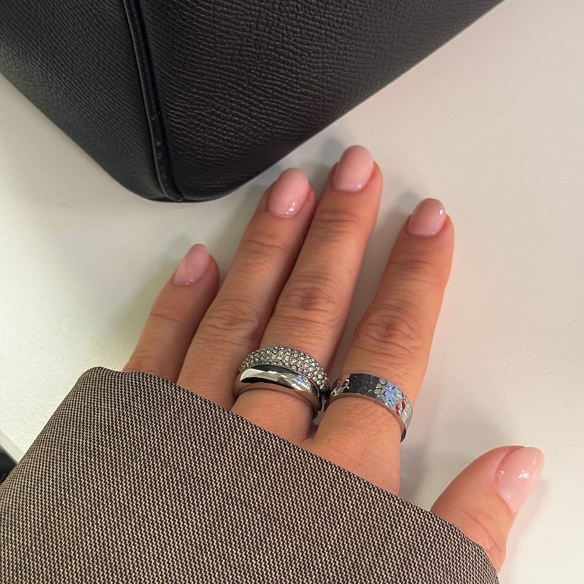 Hamret Band Ring Sølvfarvet 6mm