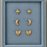 Sun Kiss Heart Stud Øreringe 18K Guldbelagt