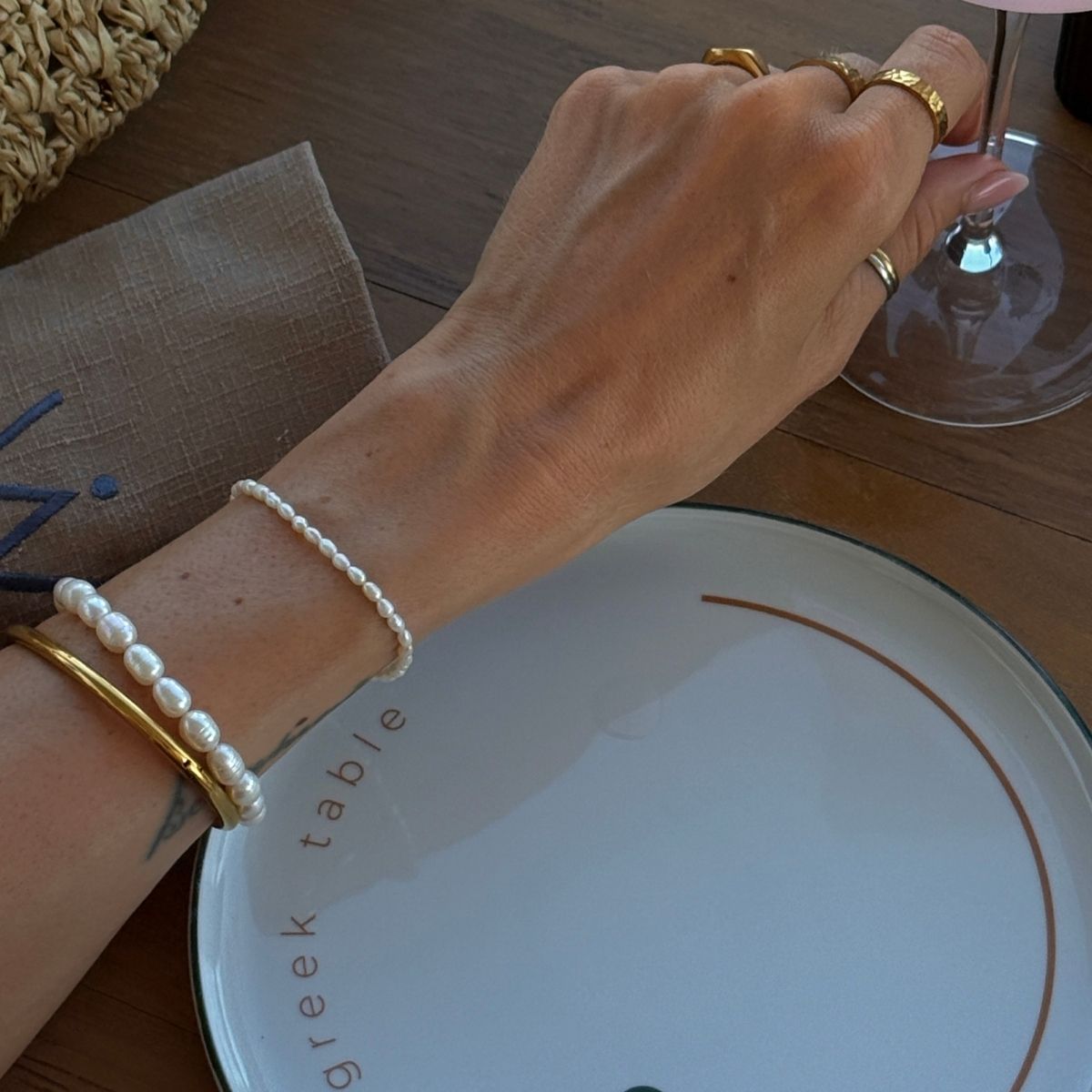 Classic perle armbaand 7mm