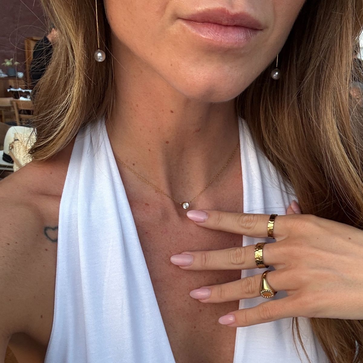 Floating krystal halskaede 18k guldbelagt Camilla Kroeyer Jewellery