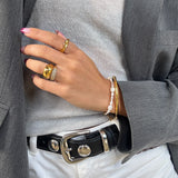 Harmony perle armbånd med classic dome pavé krystal ring
