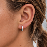 Classic Krystal Creoler Sølvfarvet Helix 8mm