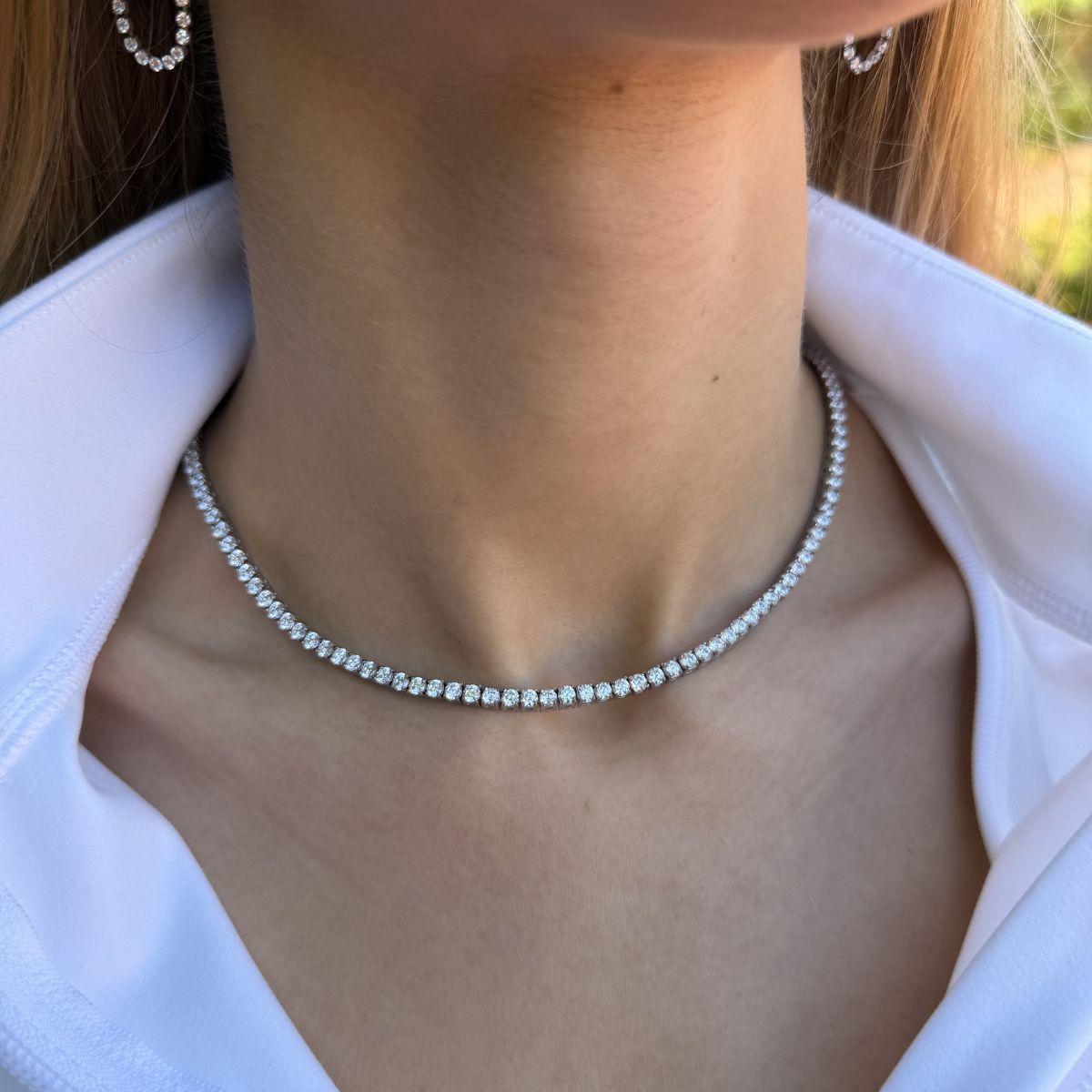 Tennis Luxe Sæt Sølvfarvet 4mm