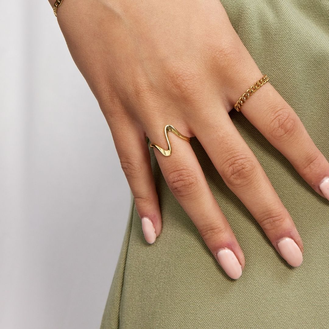 Wave Ring 18K Guldbelagt Camilla Krøyer Jewellery