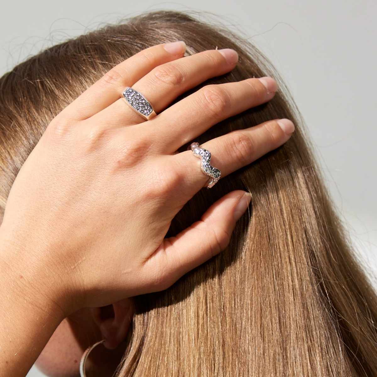 Camilla Krøyer Jewellery Scoria Wave Ring 925S Sølvbelagt Lille