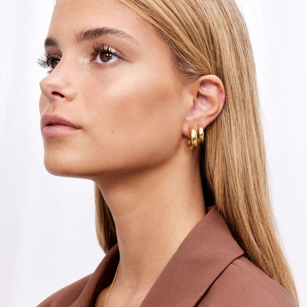 Camilla Krøyer Jewellery Classic Dome Hoops 18K guldbelagt 15mm