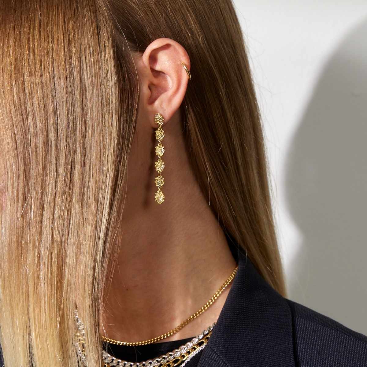 Scoria Dangler Duo Øreringe 925S guld [LIMITED EDITION] Camilla Krøyer Jewellery