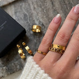 Camilla Krøyer Jewellery Hamret Band Ring 18K Guldbelagt 2mm