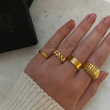 Camilla Krøyer Jewellery Hamret Band Ring 18K Guldbelagt 2mm