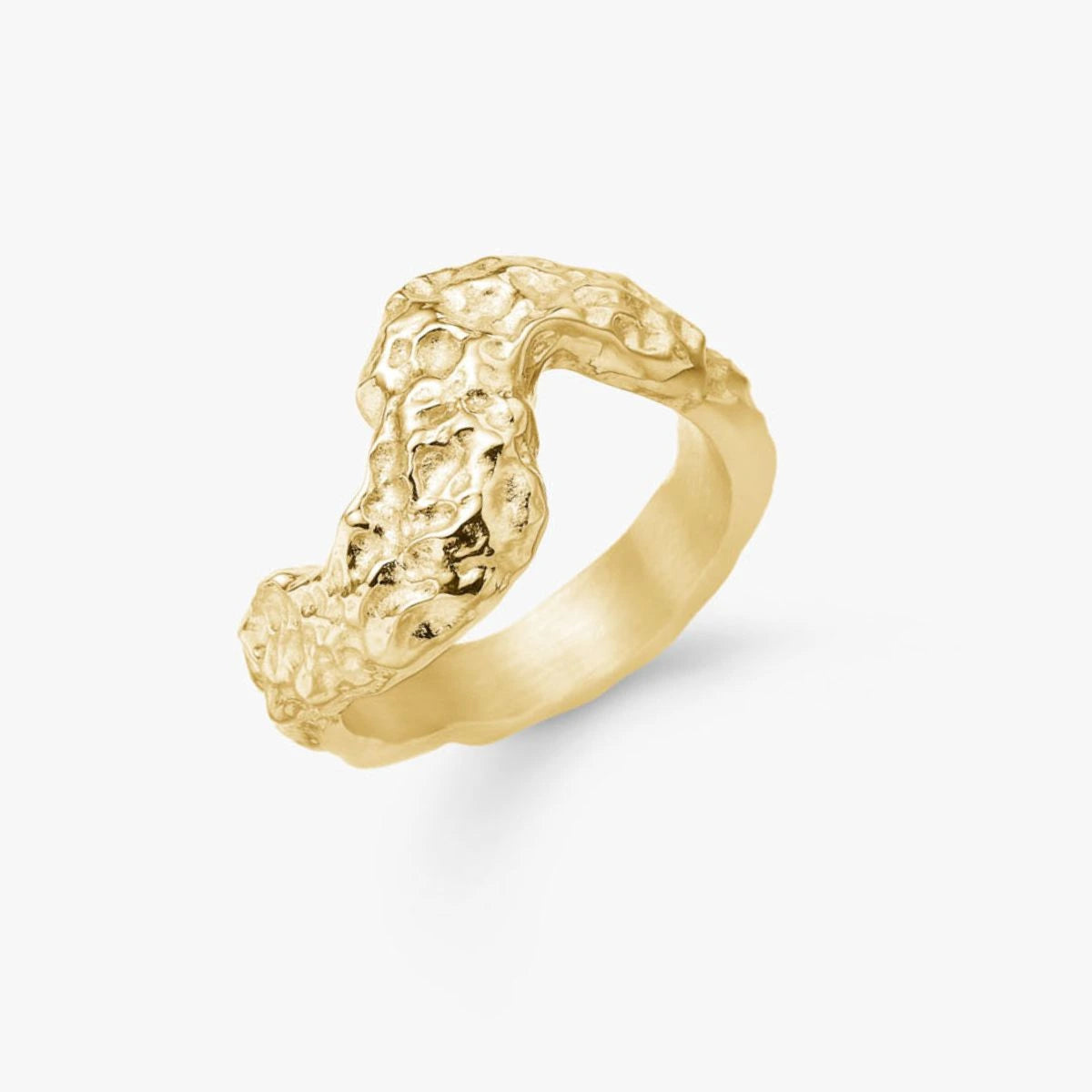 Camilla Krøyer Jewellery Scoria Wave Ring 18K Guldbelagt Stor