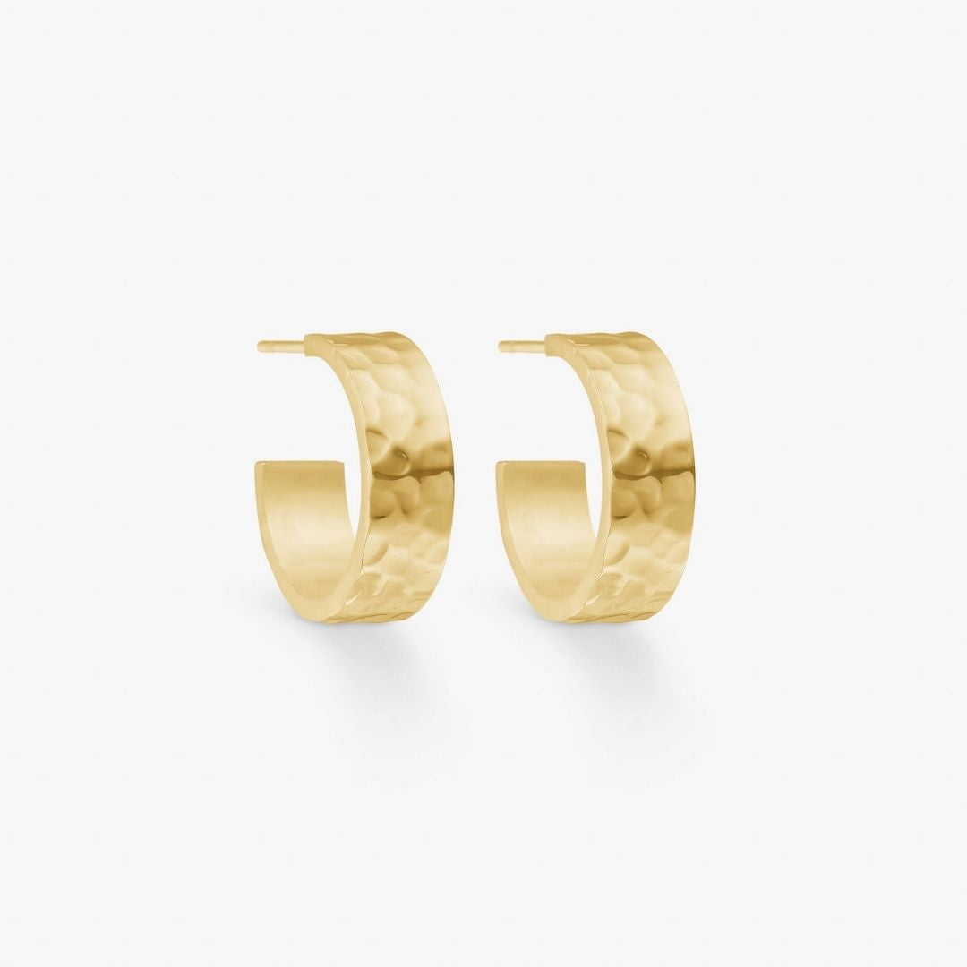 Camilla Krøyer Jewellery Hamret Classic Hoops 18K Guldbelagt 15mm