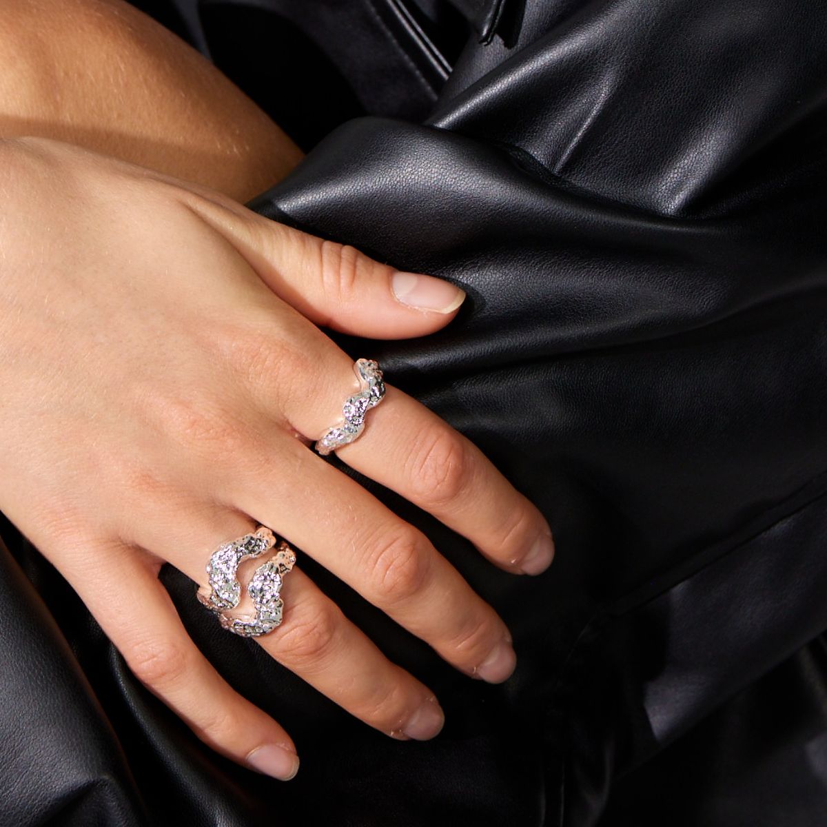 Camilla Krøyer Jewellery Scoria Wave Ring 925S Sølvbelagt Lille