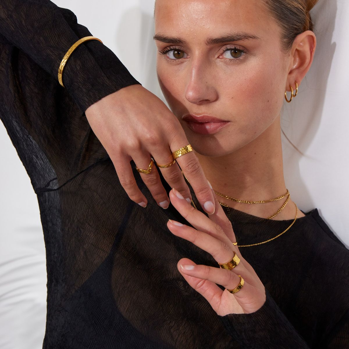 Camilla Krøyer Jewellery Hamret Band Ring 18K Guldbelagt 6mm