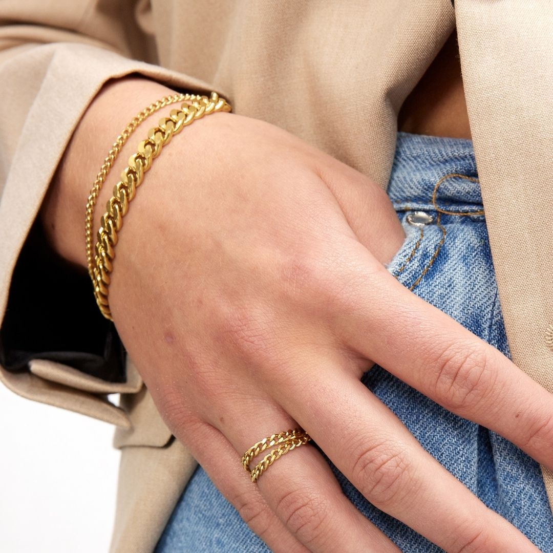 Panser Facet Armbånd 18K guldbelagt 3mm Camilla Krøyer Jewellery