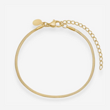 Flad Slange Ankelkaede 18K Guldbelagt 2mm Camilla Kroeyer Jewellery 
